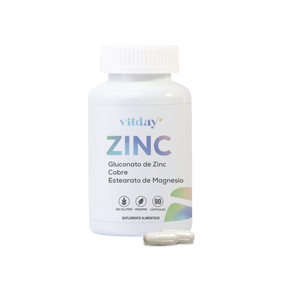 Zinc | 30 mg de Gluconato de Zinc + 4 mg de Cobre | 90 cápsulas